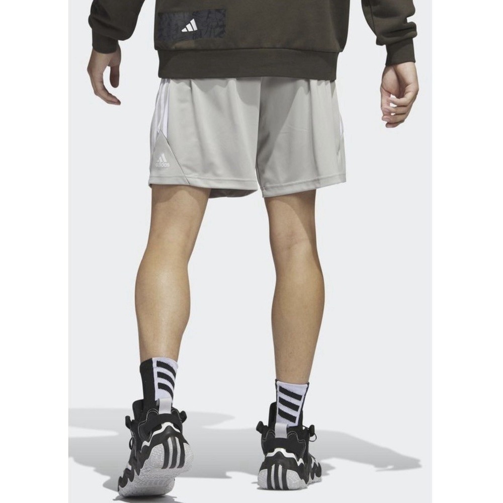 Adidas Men's Legends 3 Stripe Basketball Shorts Athletic Metal Grey 2XL 9" New